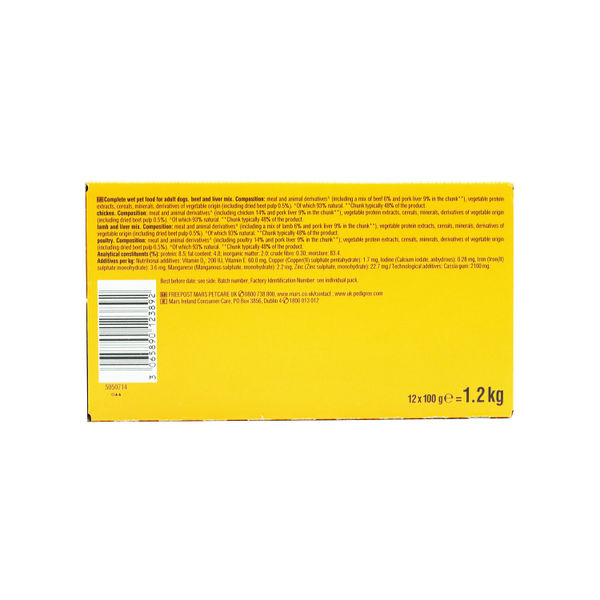 Pedigree Adult Wet Dog Food in Jelly Mixed Selection 100g Pouches (Pack of 12) 545402