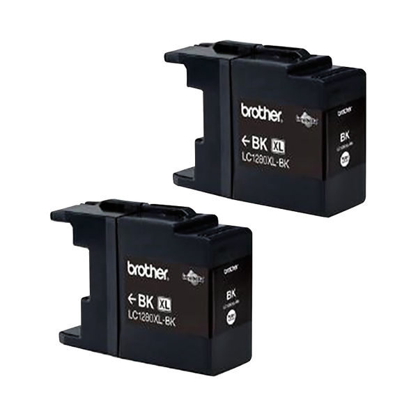 Brother LC1280XLBK Inkjet Cartridge Twinpack High Yield Black LC1280XLBKBP2