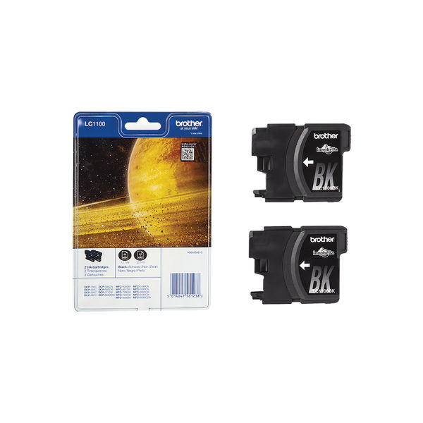 Brother LC1100 Black Ink Cartridge Twin Pack - LC1100BKBP2