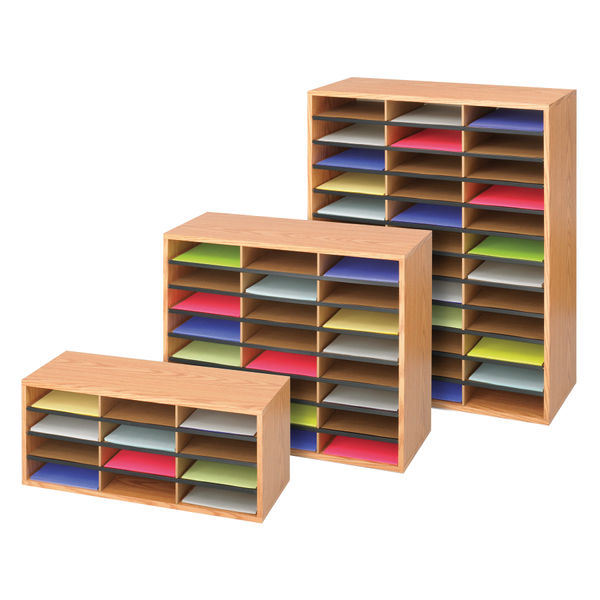 Safco 36 Compartment Literature Organiser Oak 9403MO