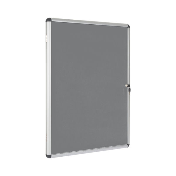 Bi-Office Enclore Felt Indoor Lockable Glazed Case 720x981x35mm Grey VT630103150