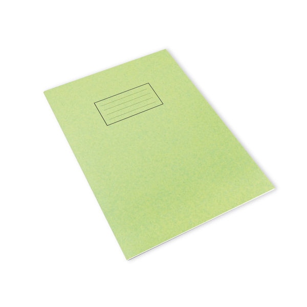 Silvine Exercise Book Ruled with Margin A4 Green (Pack of 10) EX110