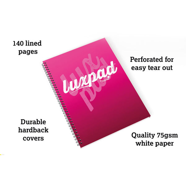 Silvine Luxpad Twin Wire Casebound Notebook 140 Pages A4 (Pack of 6) THBA4AC