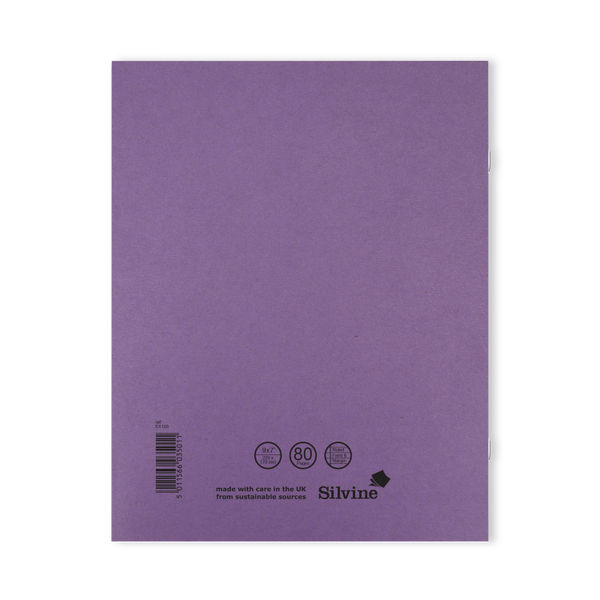 Silvine 229 x 178mm Purple Ruled Exercise Books, Pack of 10 | EX100