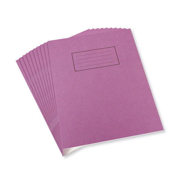 Silvine 229 x 178mm Purple Ruled Exercise Books, Pack of 10 | EX100