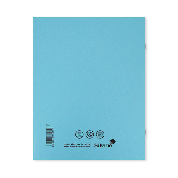 Silvine 229 x 178mm Blue Ruled Exercise Books, Pack of 10 | EX104