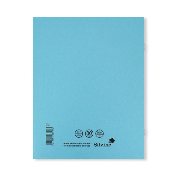 Silvine Exercise Book 7mm Squares 229x178mm Blue (Pack of 10) EX106