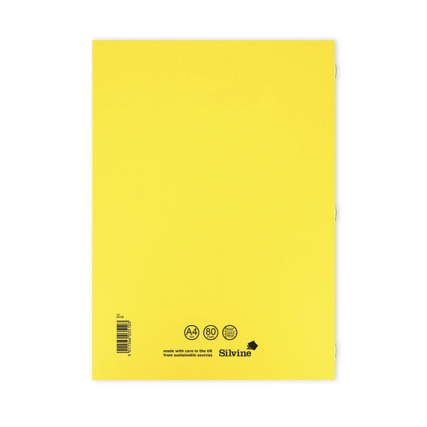 Silvine A4 Yellow Ruled Exercise Books, Pack of 10 | EX109