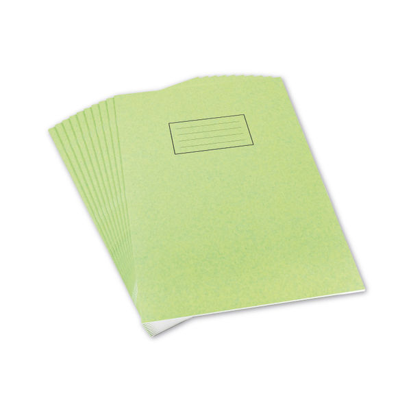 Silvine A4 Green Ruled Exercise Books, Pack of 10 | EX110