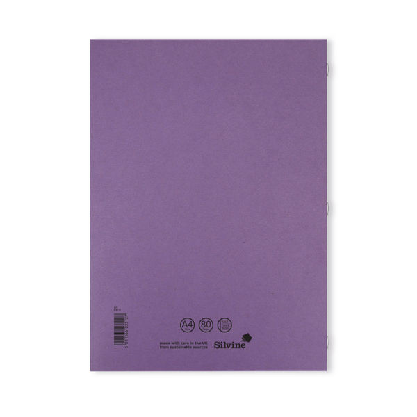 Silvine A4 Purple Ruled Exercise Books, Pack of 10 | EX111