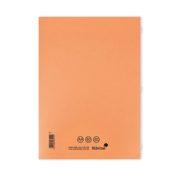 Silvine A4 Orange 5mm Squares Exercise Books, Pack of 10 | EX113