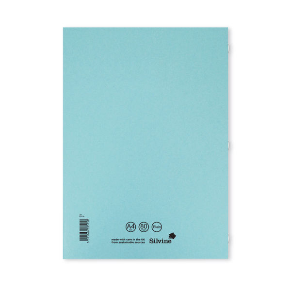 Silvine Exercise Book A4 Plain Blue (Pack of 10) EX114