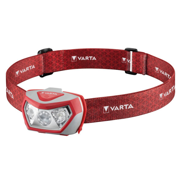 Varta Outdoor Sports H20 Pro Head Torch 3xAAA 52 Hours Run Time Red/Grey 17650101421