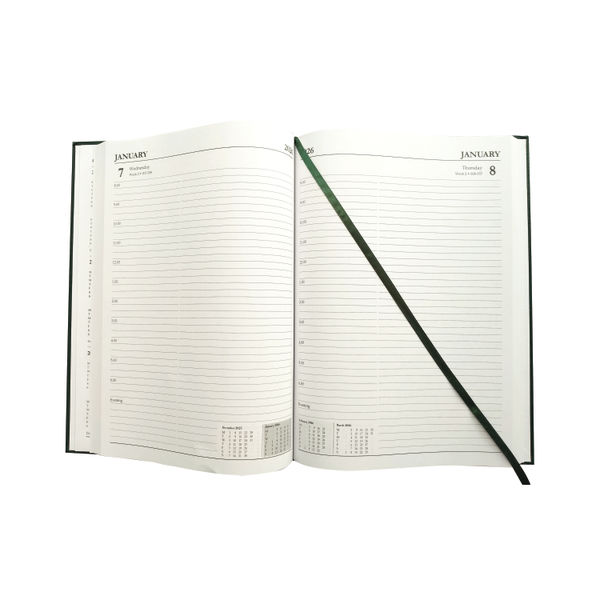 Academic Diary Day Per Page A4 Green 2025-26 KF1A4AGN25
