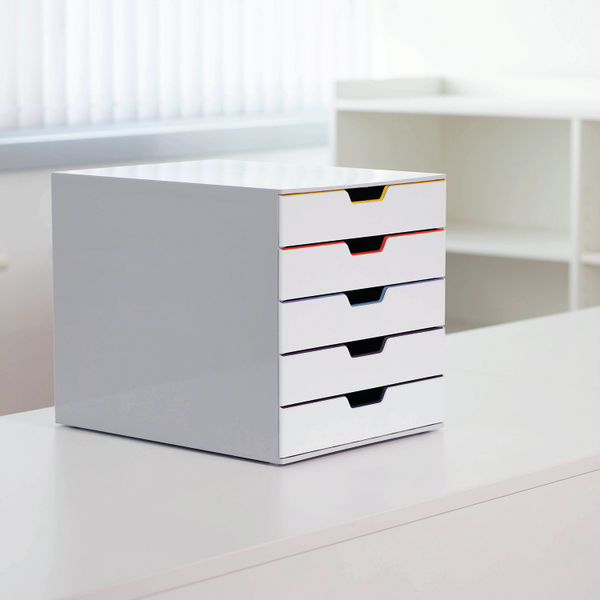 Durable VARICOLOR Desktop Organiser 5 Drawer Colour Coded Modular Storage A4+ 762527