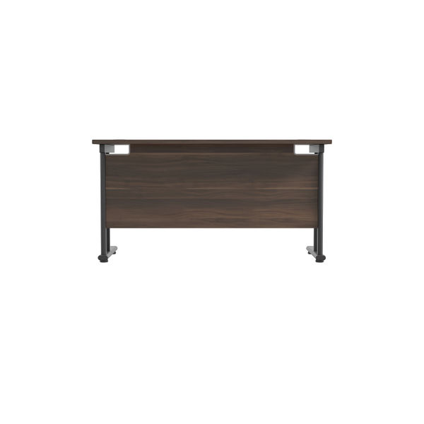 Jemini Rectangular Double Upright Cantilever Desk 1400x600x730mm Dark Walnut/Black KF803867