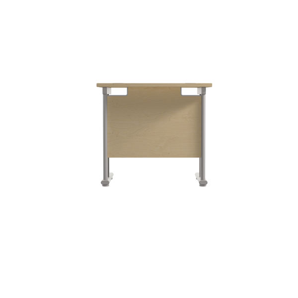 Jemini Double Upright Rectangular Desk 800x600x730mm Maple/Silver KF806127