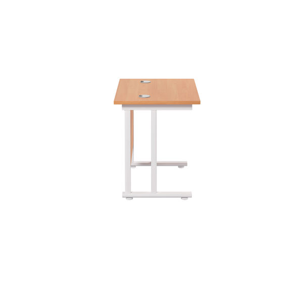 Jemini Rectangular Cantilever Desk 800x600x730mm Beech/White KF806141