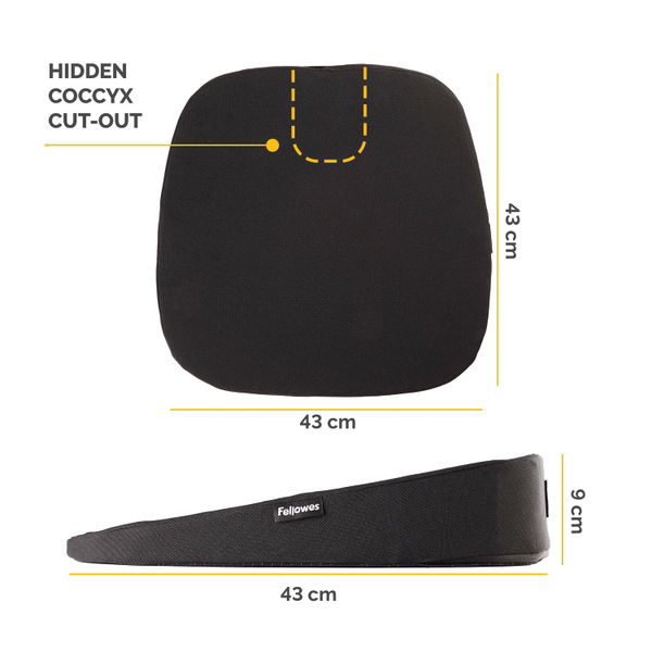 Fellowes Breyta Wedge Seat Cushion Black 100119849