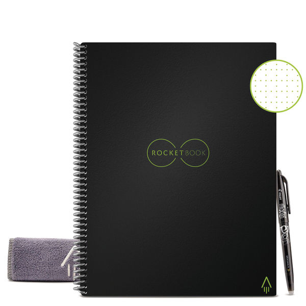 Rocketbook Core Letter Set Dot Reusable Black 505471