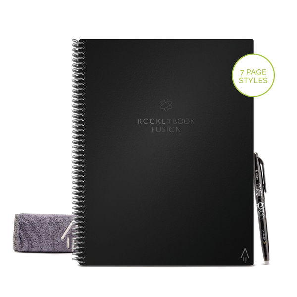 Rocketbook Fusion Letter Set Reusable Paper Black 505467