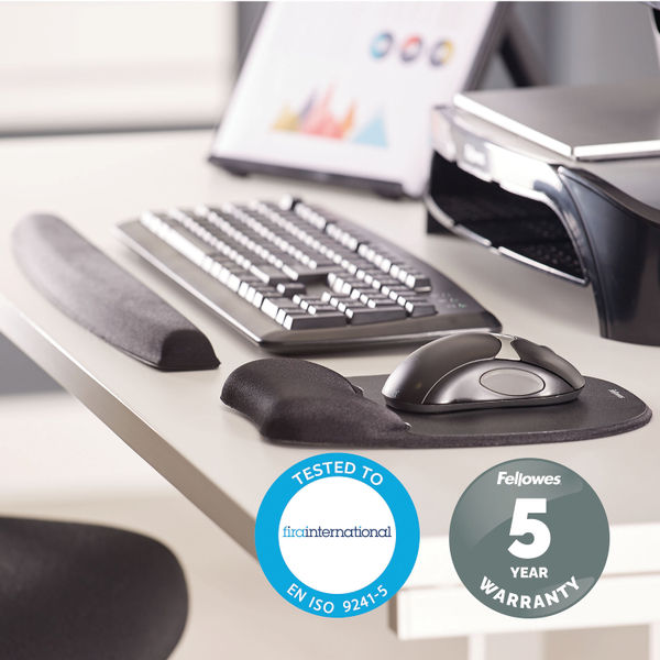 Fellowes Memory Foam Keyboard Wrist Support Black 9178201