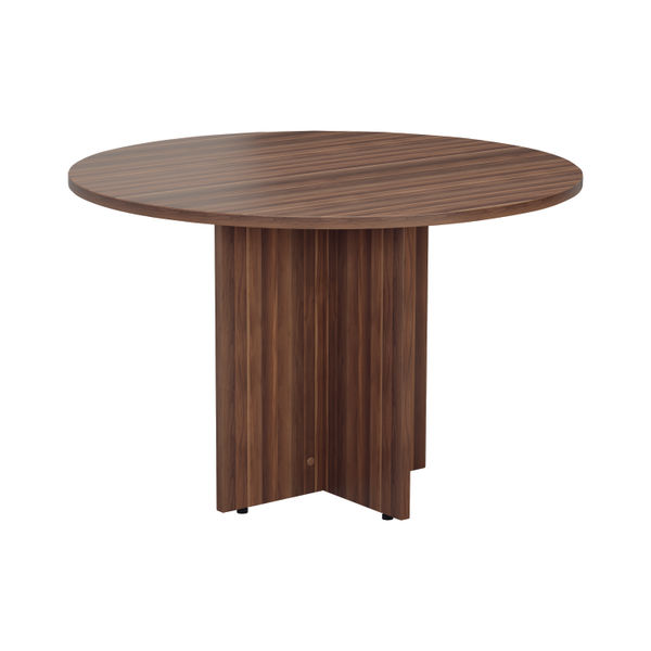 Jemini Round Meeting Table 1100x1100x730mm Walnut KF78960