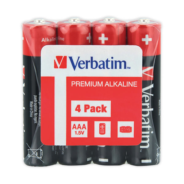 Verbatim AAA Alkaline Batteries (Pack of 4) 49500