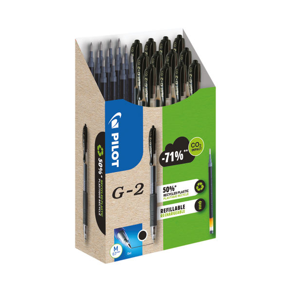 Pilot G-2 Gel Ink Rollerball Pens/Refills 12 Pens + 12 Refills Black (Pack of 24) WLT556176