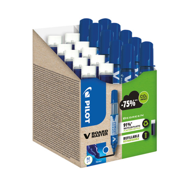 Pilot V-Board Master Greenpack Marker/Refill 10 Markers 10 Refill Medium Blue (Pack of 20) WLT556282