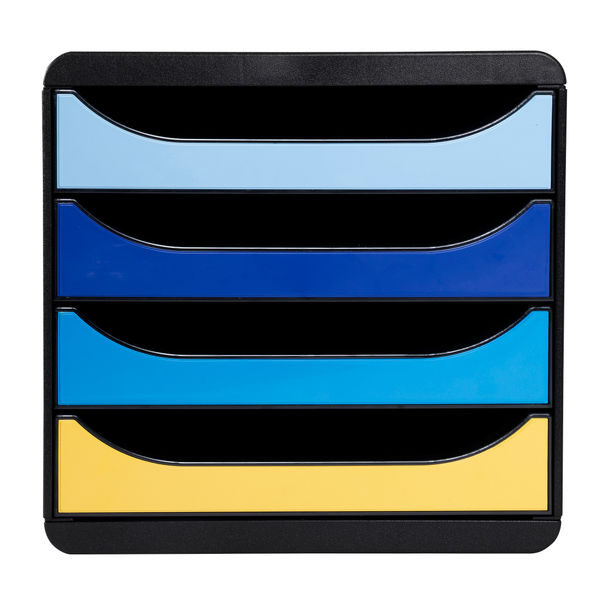 Exacompta Bee Blue Big Box Recycled 4 Drawer Assorted 3104202D