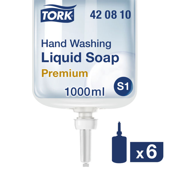 Tork Hand Washing Liquid Soap 1 Litre (Pack of 6) 420810