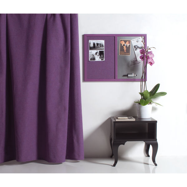 Bi-Office Essentials Fabric Silver Finish Board Purple Frame 60x45cm MX04330418