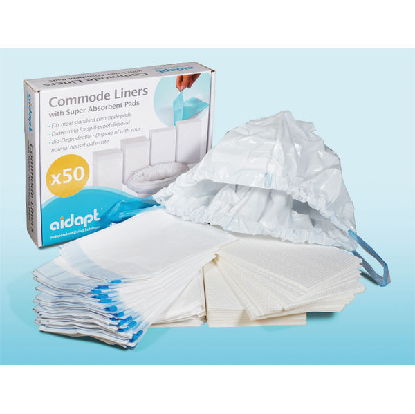 Aidapt Commode Liners with Absorbent Pads (Pack of 50) VS216CL