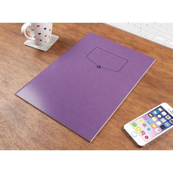 Silvine Recycled Exercise Book Lined with Margin 64 Pages A4 Purple (Pack of 10) EXRE100
