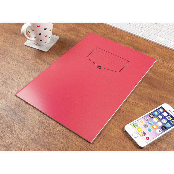 Silvine Recycled Exercise Book Lined with Margin 64 Pages A4 Red (Pack of 10) EXRE101