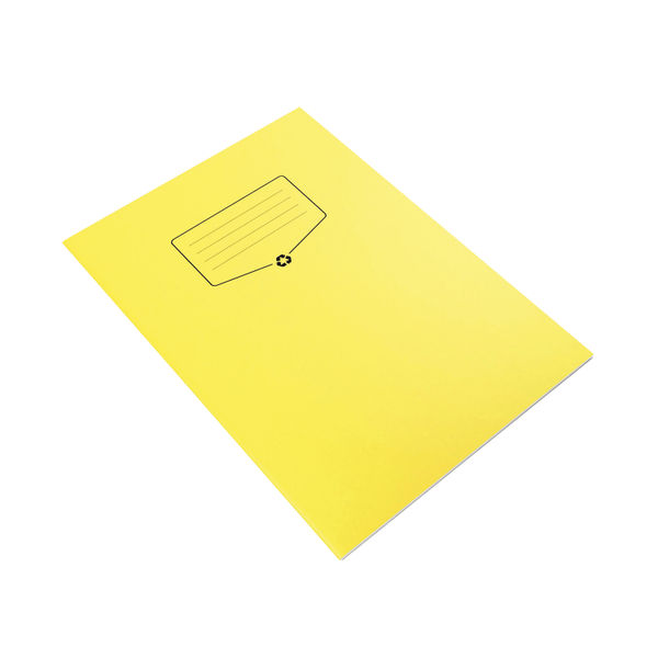 Silvine Recycled Exercise Book Lined with Margin 64 Pages A4 Yellow (Pack of 10) EXRE103