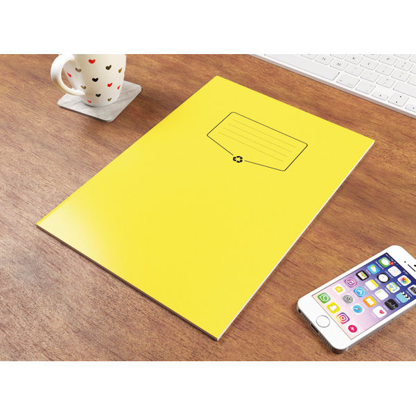Silvine Recycled Exercise Book Lined with Margin 64 Pages A4 Yellow (Pack of 10) EXRE103
