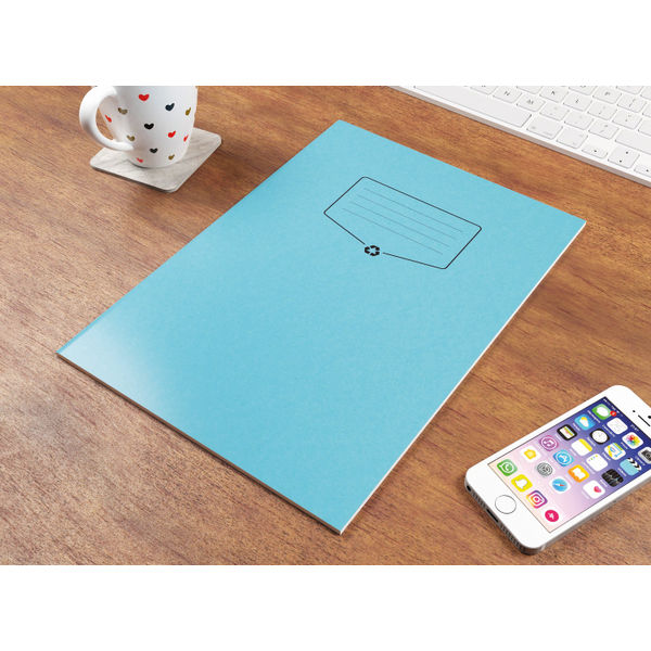 Silvine Recycled Exercise Book 7mm Square 64 Pages A4 Blue (Pack of 10) EXRE104