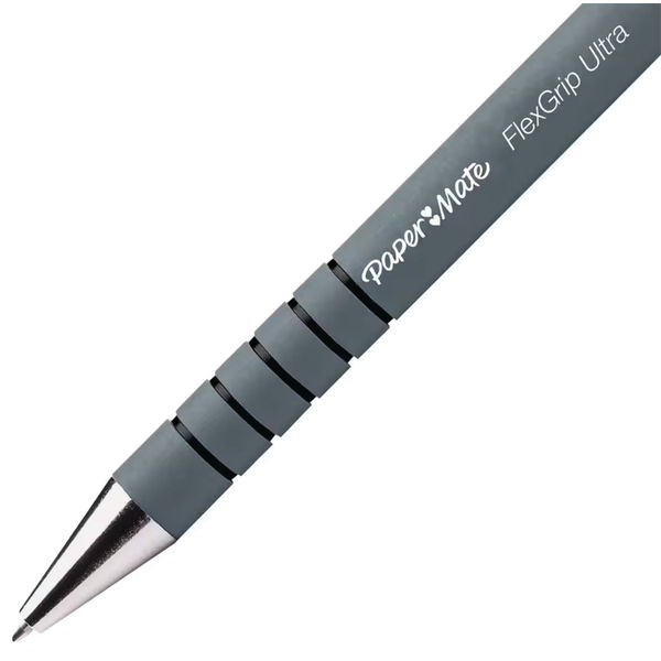 Paper Mate Medium Flexgrip Black Ballpoint Pens, Pack of 12 - S0190113