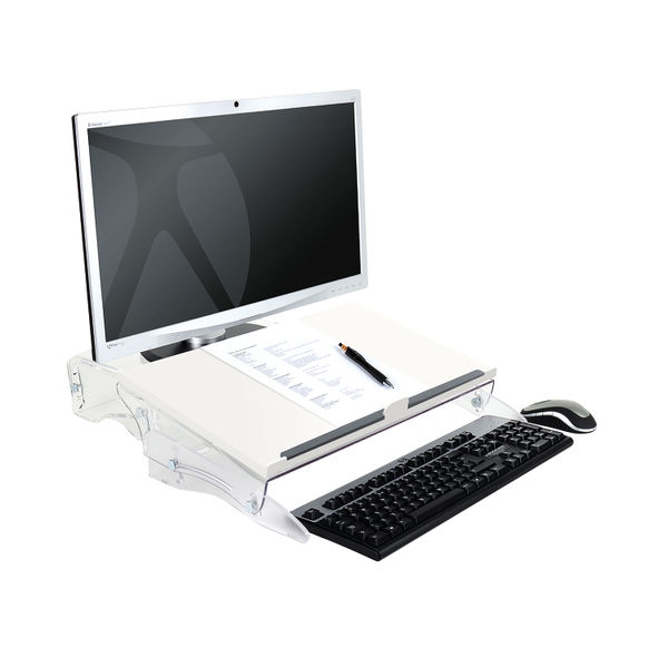 BakkerElkhuizen FlexDesk 630 2-in-1 Stand and Document Holder Clear BNEFDESK630N