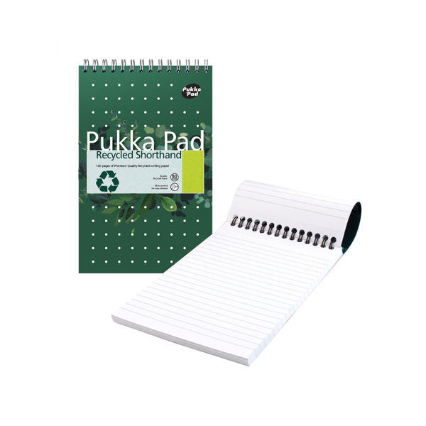 Pukka Pad Recycled Shorthand Jotta Pad Green (Pack of 3) RCSHRT160