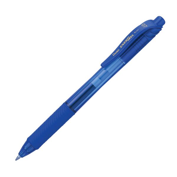 Pentel Hybrid Gel Retractable Blue Pens, Pack of 12