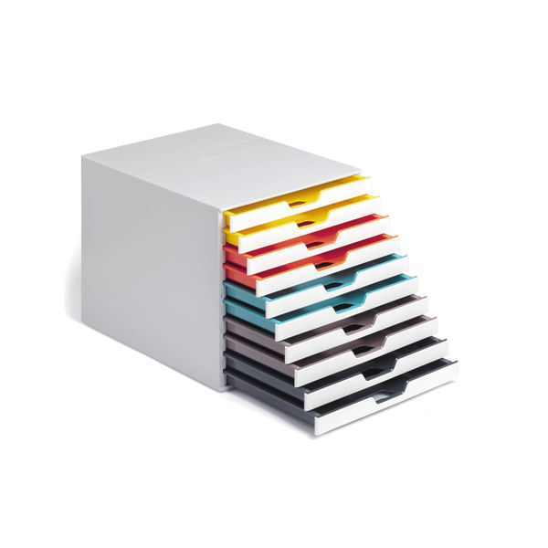 Durable VARICOLOR Desktop Organiser 10 Drawer Colour Coded Modular Storage A4+ 763027