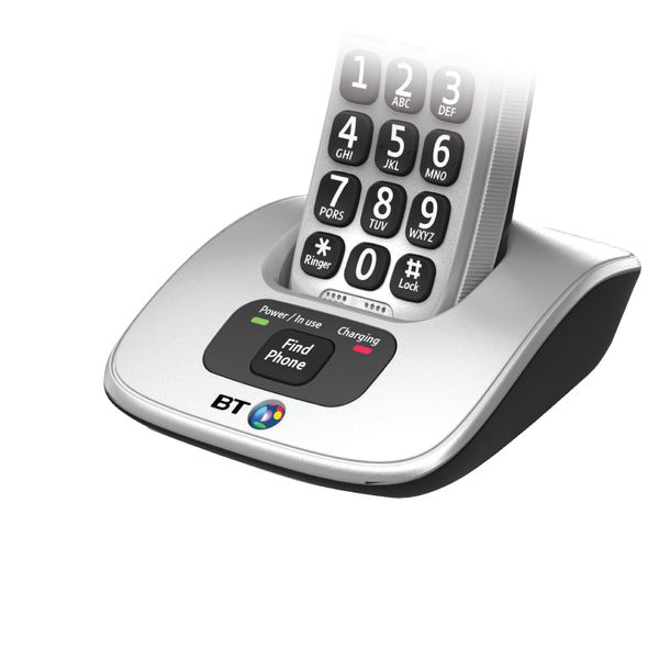 BT Bt4000 Single Big Button DECT Cordless Phone Silver/Black 069264