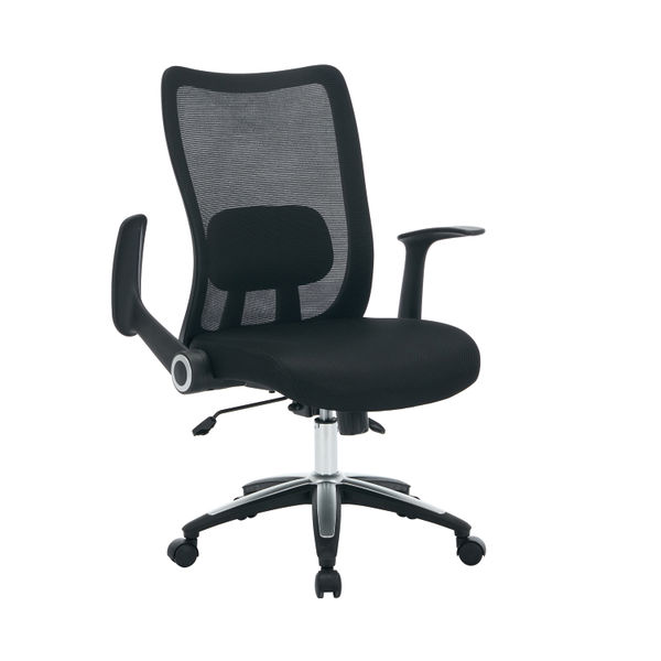 Jemini Zumo Mesh Back Chair with Folding Arms Black/Grey KF70319