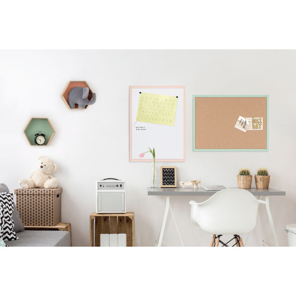 Bi-Office Pastel Cork Noticeboard Green Frame 600x400mm MC030011971