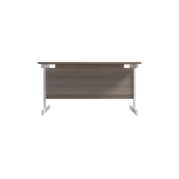 Jemini Single Upright Rectangular Desk 1200x800x730mm Grey Oak/White KF822641