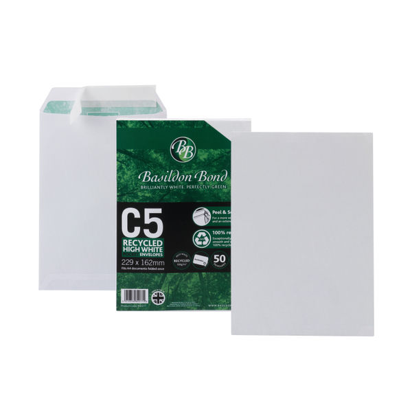 Basildon Bond C5 Peel and Seal Pocket Envelopes 120gsm, Pack of 50 - JDB80277