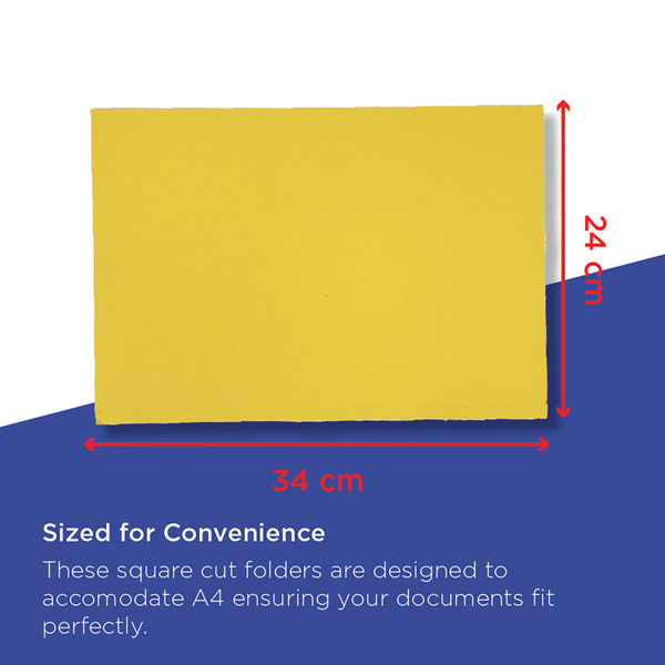 Guildhall Square Cut Folder Mediumweight Foolscap Yellow (Pack of 100) FS250-YLWZ
